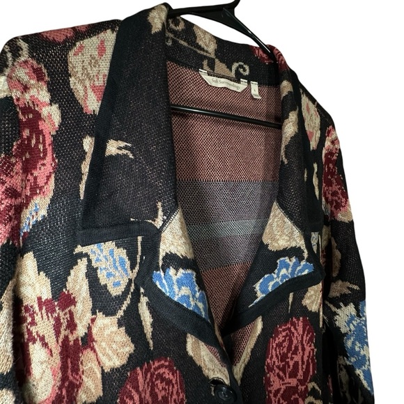 Soft Surroundings Glasgow Sweater Coat Floral Size Large - Picture 9 of 12